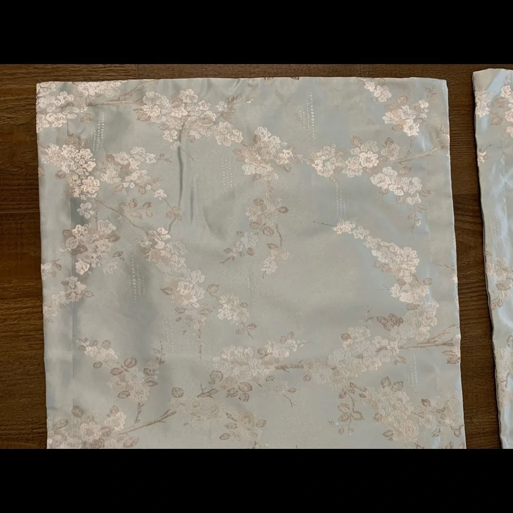 Elegant Blue Floral Accent Pillows